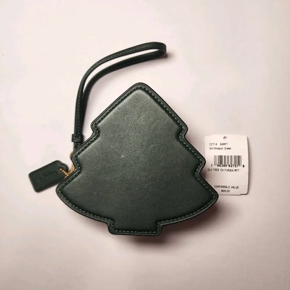 NWT Coach CZ114 Tree Coin Purse Evergreen Amazon Green